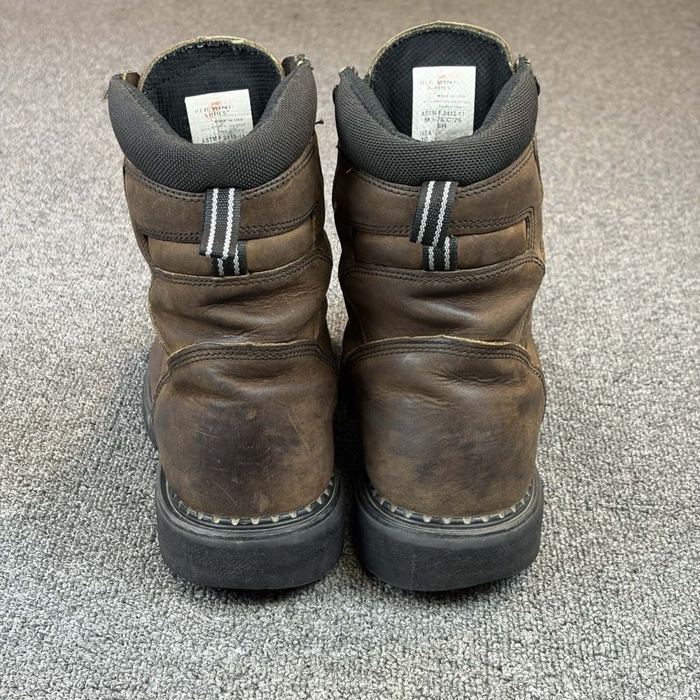 Red Wing #4414 Brown Leather Steel Toe Waterproof Boots Size 10.5 D Made in USA - Picture 9 of 16